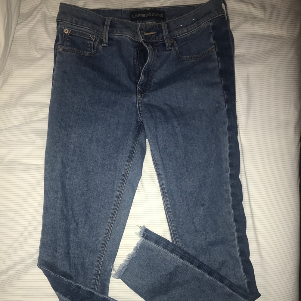 Express paneled contrast jeans